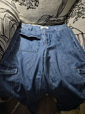 DKNY Women’s Blue Denim Cargo Jeans